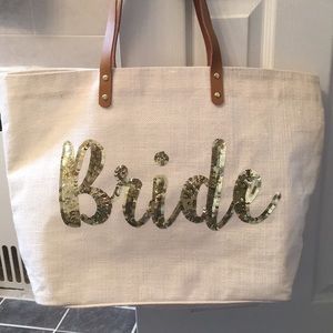 Bride gold sequin tote bag! Perfect condition
